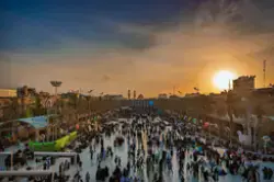 صورة جميلة لغروب الشمس لمنطقة ما بين الحرمين
