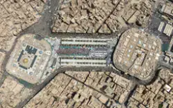 صورة جوية لما بين الحرمين وحرمي الإمام الحسين أبي الفضل العباس عليهما السلام