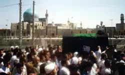تشييع جنازة المرحوم العلامة الطهراني في مدينة مشهد المقدسة