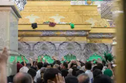 صورة قريبة لضريح الإمام الحسين عليه السلام وسط الحشود